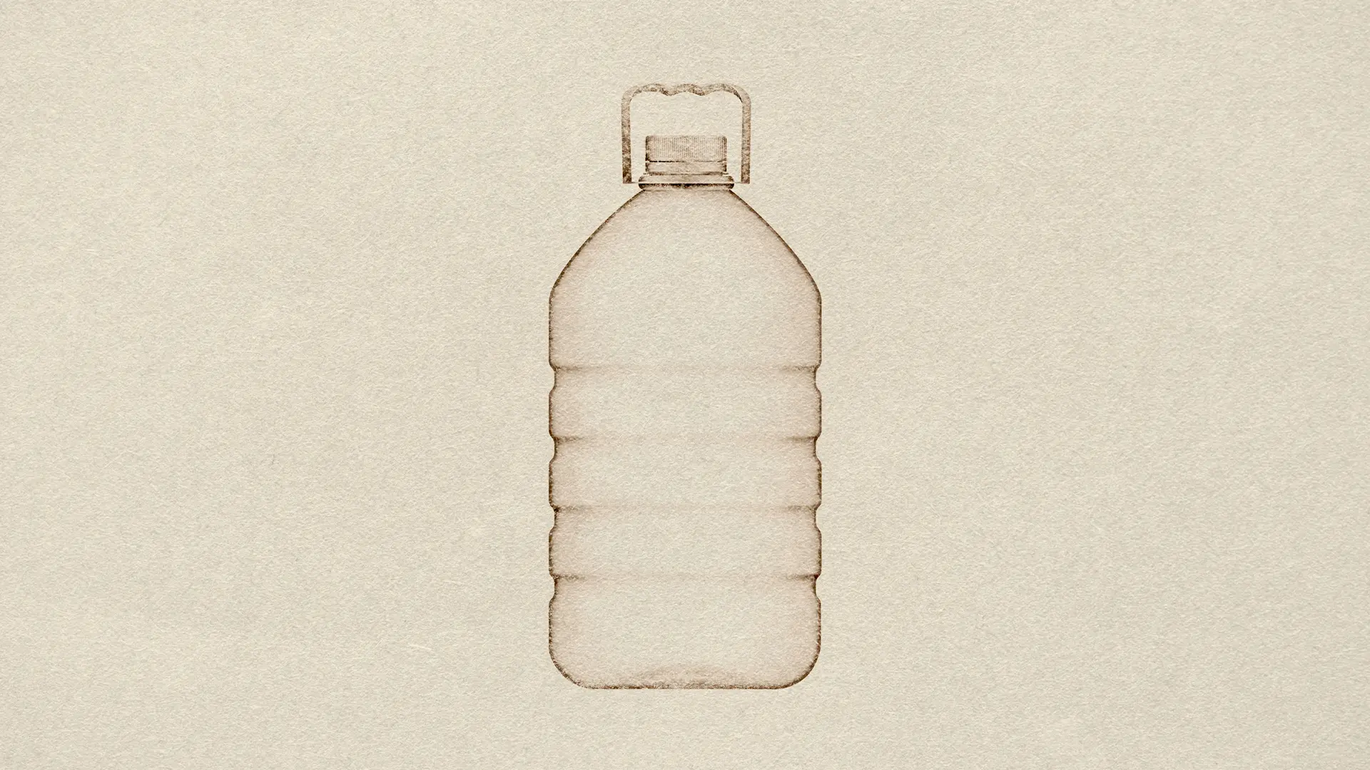 Illustrazione di un boccione con maniglia rigida in plastica al collo per trasporto e movimentazione facilitati