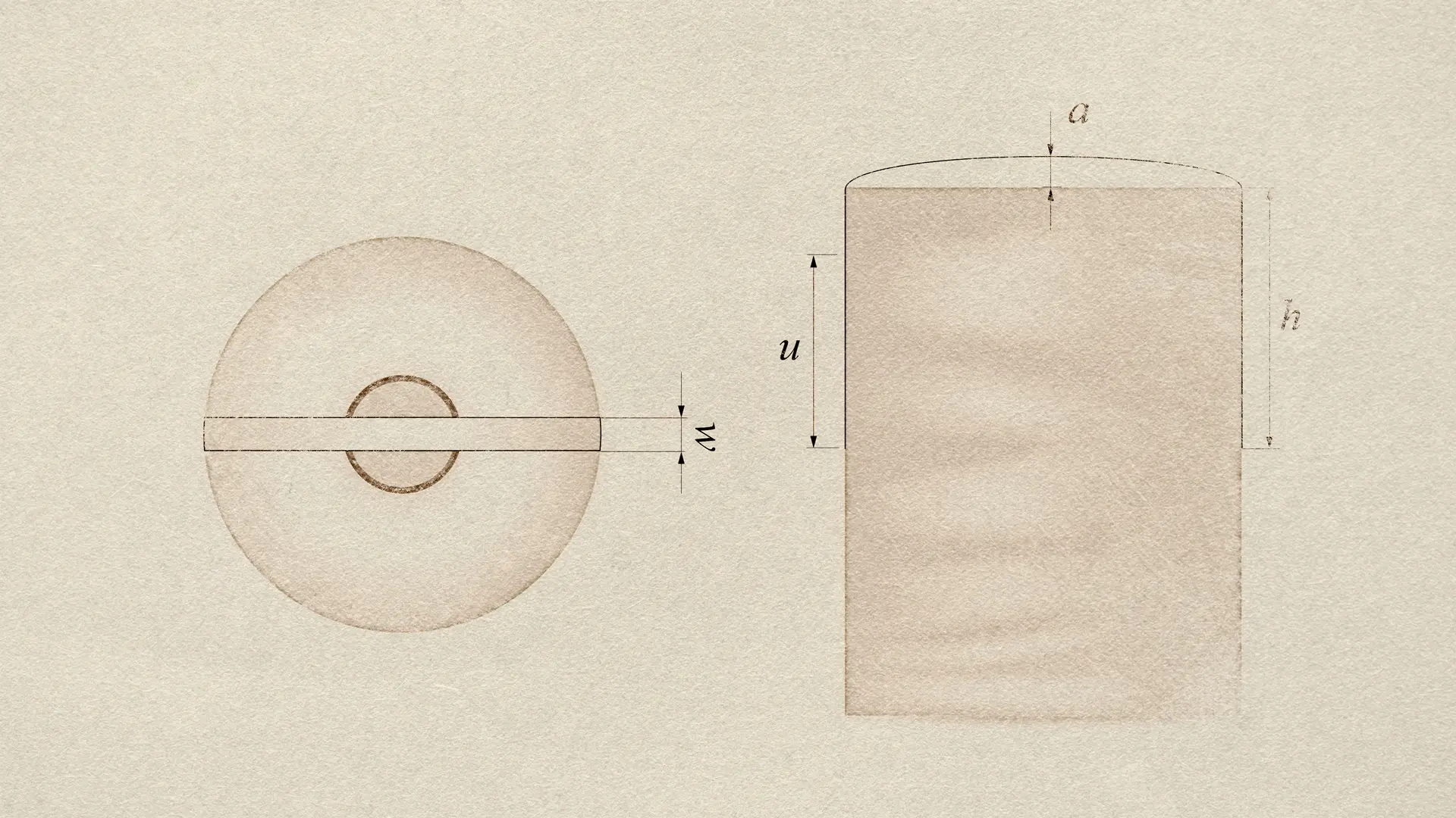 Schema tecnico per applicazione maniglia adesiva superiore su monorotolo di carta - Dimensioni per macchine manigliatrici
