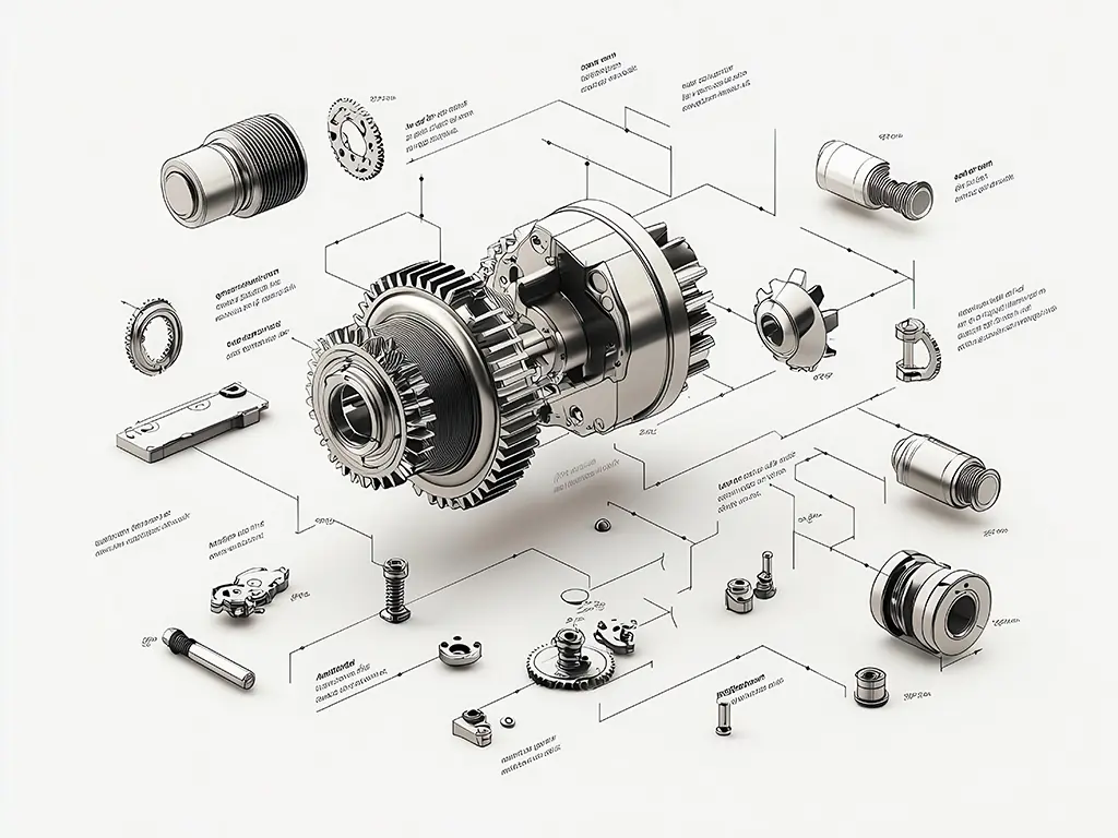 Gear wheels with engraving of the words spare parts. Gear wheels with engraving of the words spare parts.