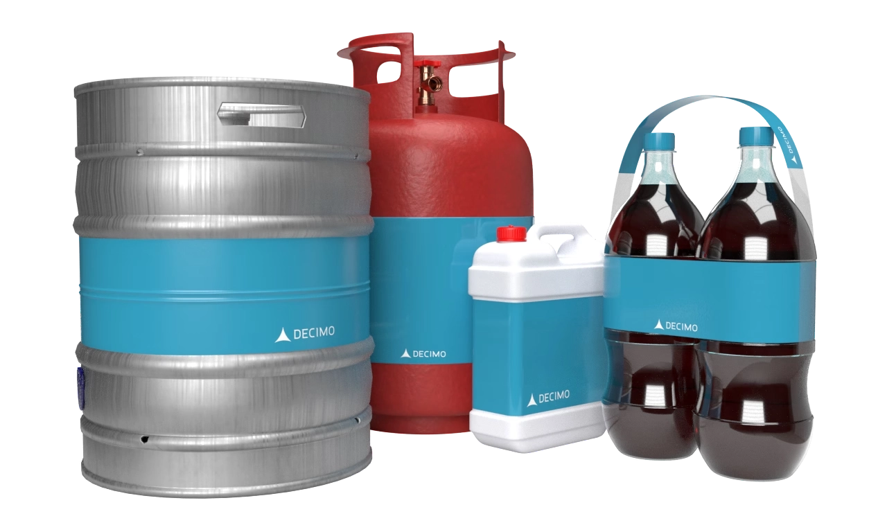 Stretch sleeve labeling solutions Various containers wrapped with stretch sleeve labels