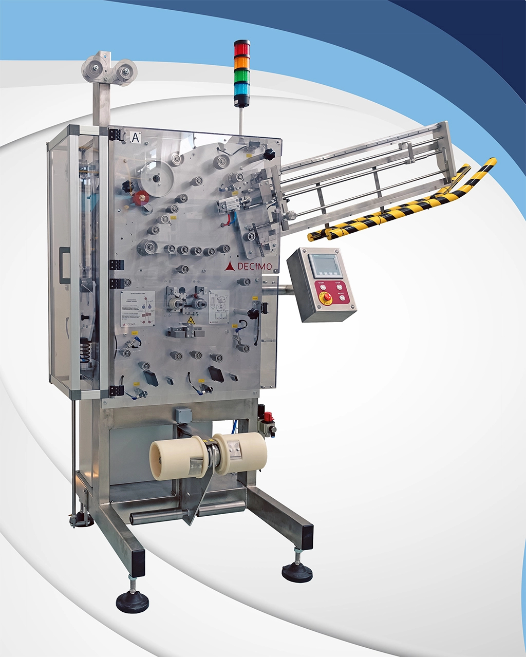Technological detail of the XHF-SCL Handle Feeder, Decimo Srl custom engineered machine for industrial packaging