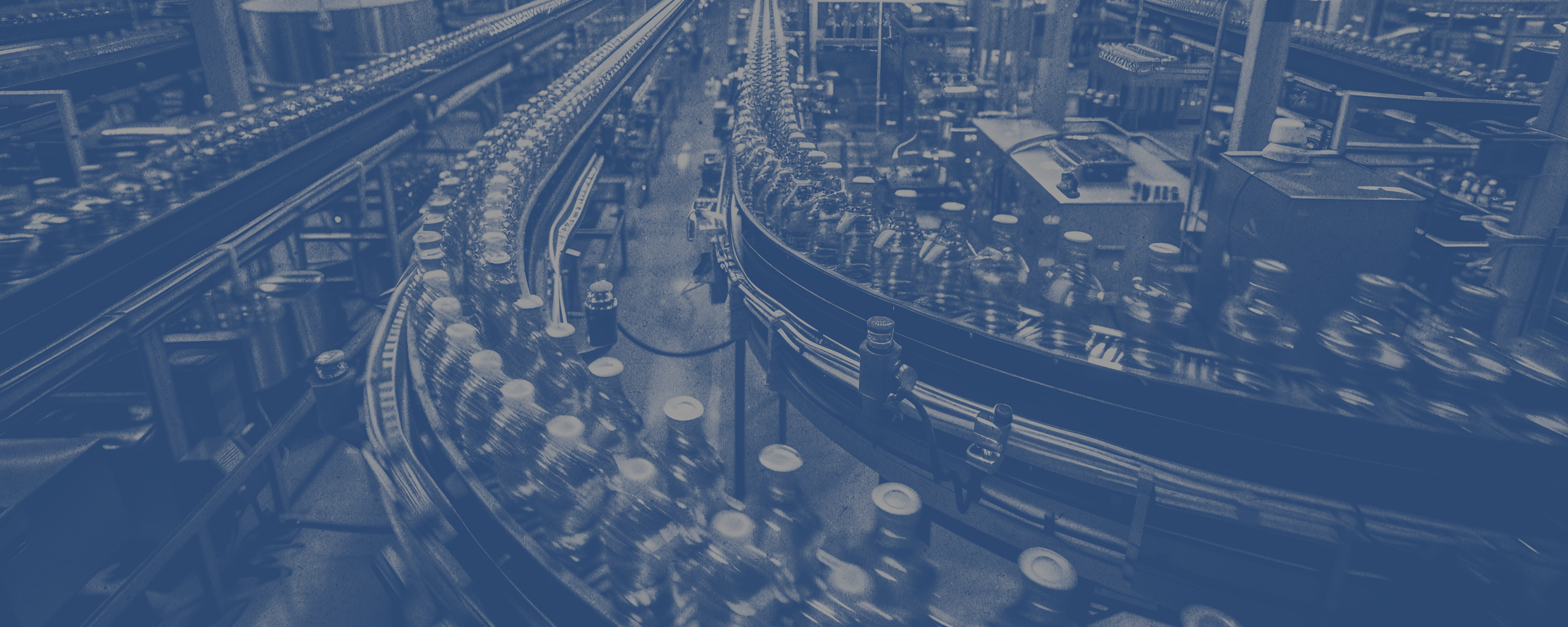 Automatic high-speed conveyor line moving bottles in a Decimo packaging plant