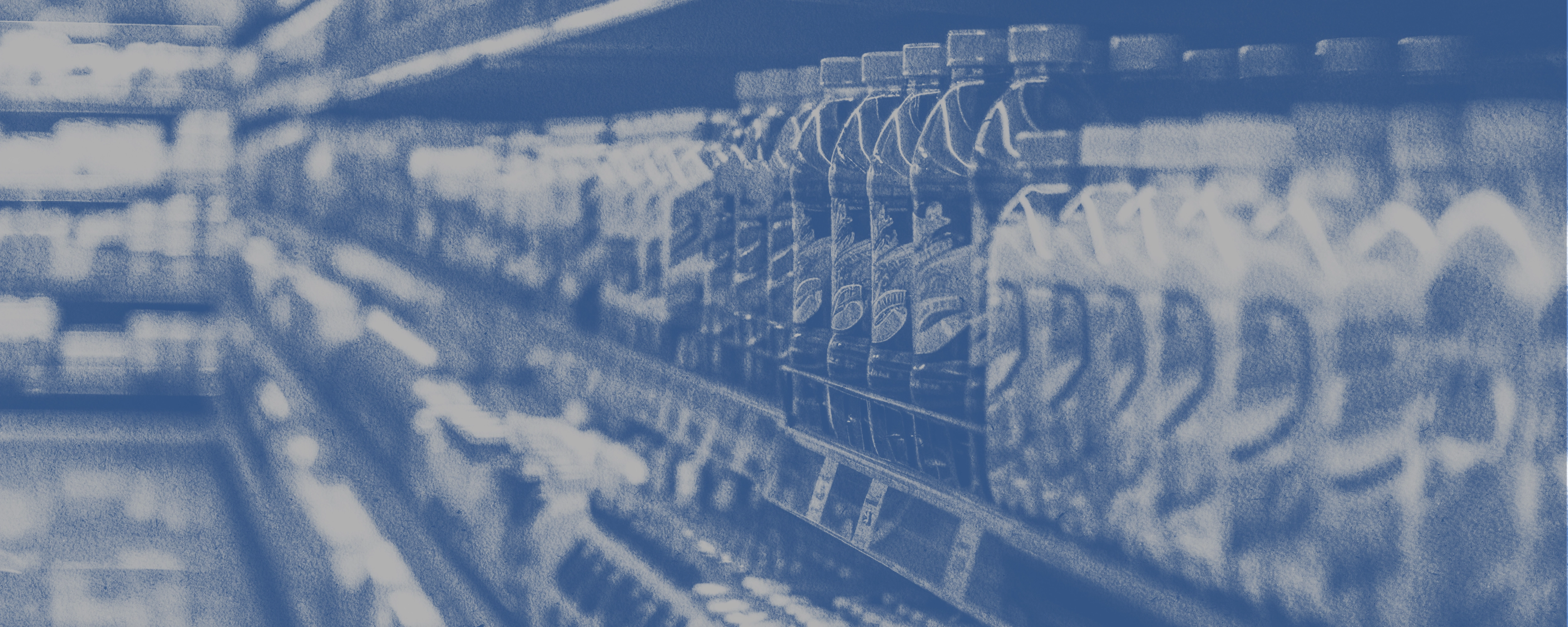 Bottled products with adhesive handles and stretch sleeves, packaged by Decimo modular systems