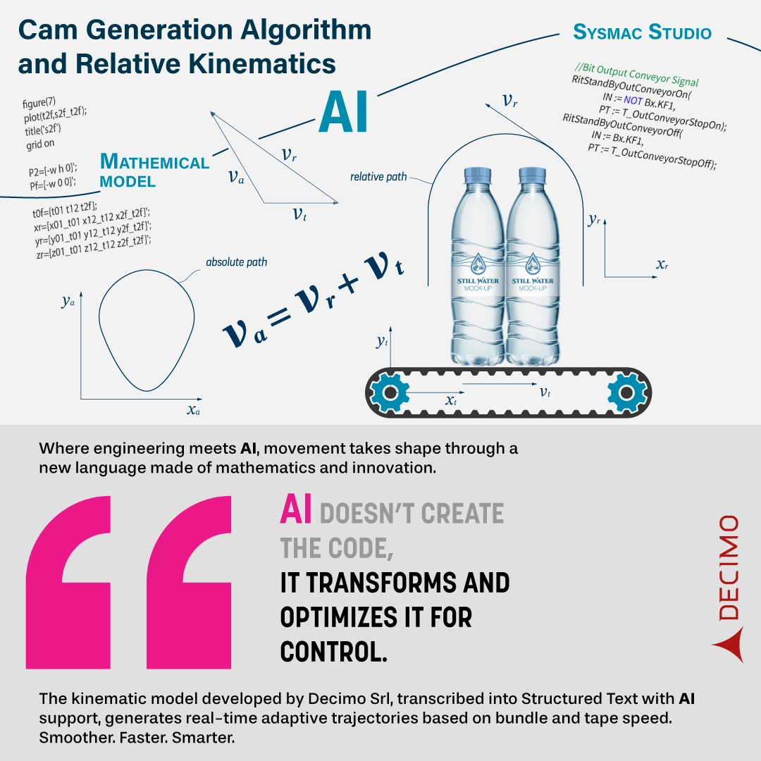 Cam Generation Algorithm – Decimo Srl Cam generation algorithm for the XHE handle applicator: integration of mathematical model, AI, and Sysmac Studio